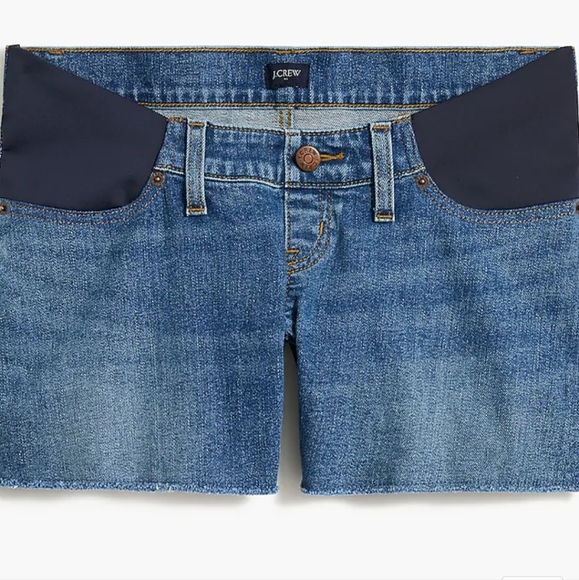 NWT J Crew Maternity Cut off Denim Shorts Side Panel L - Picture 5 of 12